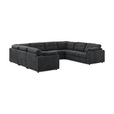 Marley Large U-Shape Modular Corner Sofa in Lila Charcoal Fabric - Group 11
