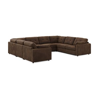 Marley Large U-Shape Modular Corner Sofa in Lila Chocolate Fabric - Group 11