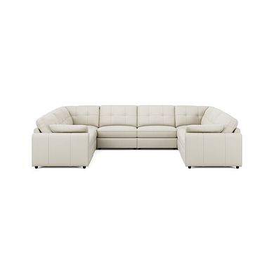 Marley Large U-Shape Modular Corner Sofa in Oslo Bone China Leather - Group 11