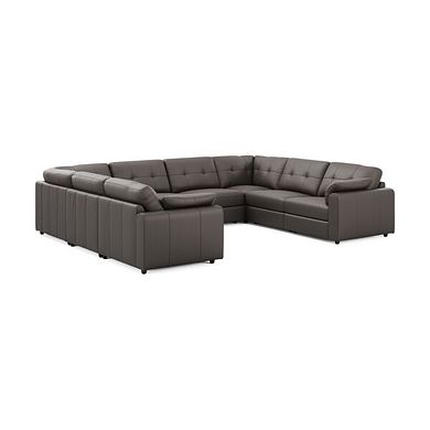 Marley Large U-Shape Modular Corner Sofa in Oslo Elephant Grey Leather - Group 11
