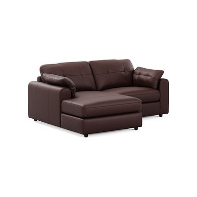 Marley Modular 2 Seater Left Hand Compact Chaise Sofa in Oslo Chestnut Leather - Group 12