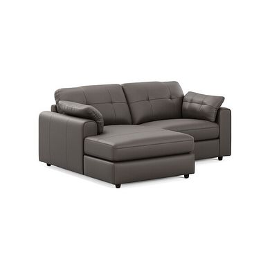 Marley Modular 2 Seater Left Hand Compact Chaise Sofa in Oslo Elephant Grey Leather - Group 12