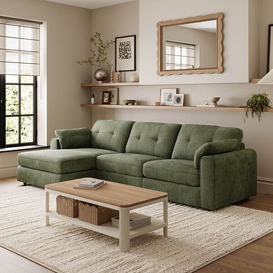 Marley Modular 3 Seater Left Hand Chaise Sofa in Lila Pine Fabric - Group 14