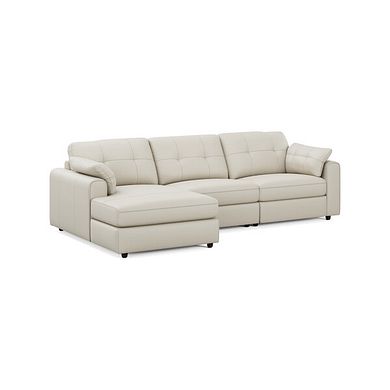 Marley Modular 3 Seater Left Hand Chaise Sofa in Oslo Bone China Leather - Group 14