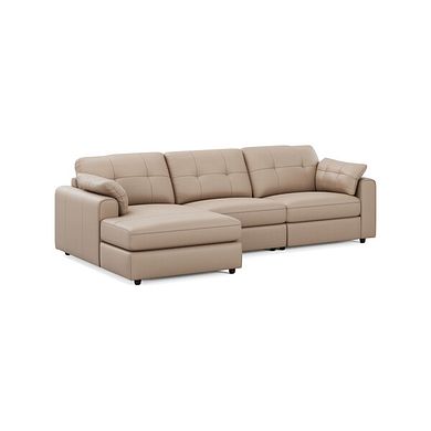 Marley Modular 3 Seater Left Hand Chaise Sofa in Oslo Mushroom Leather - Group 14