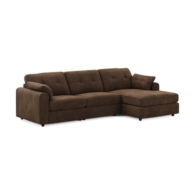 Marley Modular 3 Seater Right Hand Chaise Sofa in Lila Chocolate Fabric - Group 15