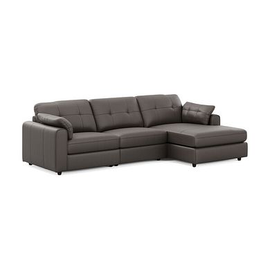 Marley Modular 3 Seater Right Hand Chaise Sofa in Oslo Elephant Grey Leather - Group 15