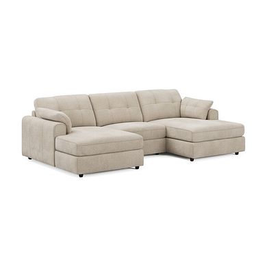 Marley Modular 3 Seater U-Shape Chaise Sofa in Lila Natural Fabric - Group 16