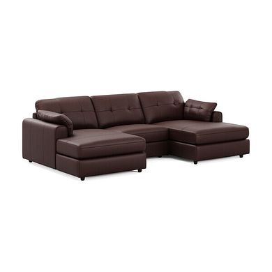 Marley Modular 3 Seater U-Shape Chaise Sofa in Oslo Chestnut Leather - Group 16