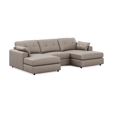 Marley Modular 3 Seater U-Shape Chaise Sofa in Oslo Oyster Leather - Group 16