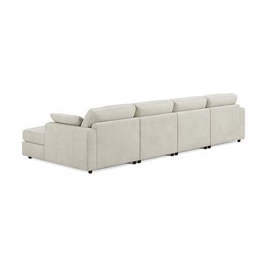 Marley Modular 4 Seater U-Shape Chaise Sofa in Lila Ivory Fabric - Group 17