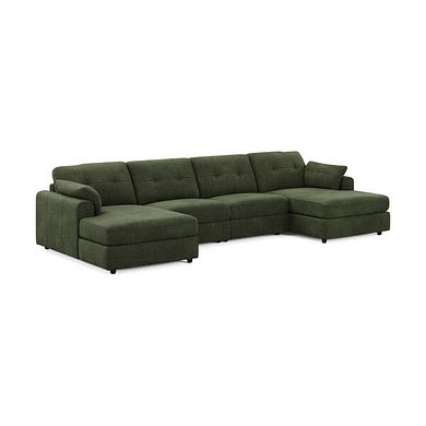 Marley Modular 4 Seater U-Shape Chaise Sofa in Lila Pine Fabric - Group 17