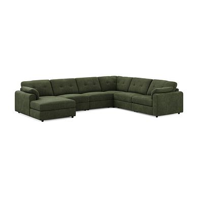 Marley Modular 6 Seater Left Hand Corner Sofa with Chaise in Lila Pine Fabric - Group 18