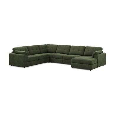 Marley Modular 6 Seater Right Hand Corner Sofa with Chaise in Lila Pine Fabric - Group 19