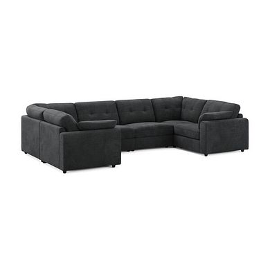 Marley Small U-Shape Modular Corner Sofa in Lila Charcoal Fabric - Group 10