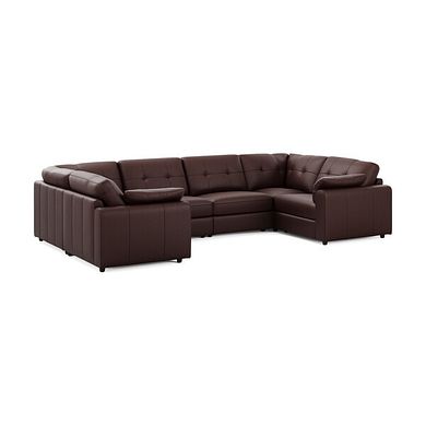 Marley Small U-Shape Modular Corner Sofa in Oslo Chestnut Leather - Group 10