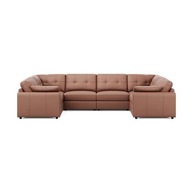 Marley Small U-Shape Modular Corner Sofa in Oslo Mocha Mouse Leather - Group 10