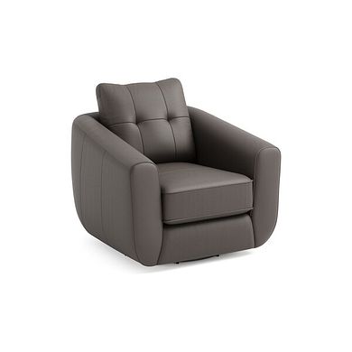 Marley Swivel Chair in  Oslo Elephant Grey Leather