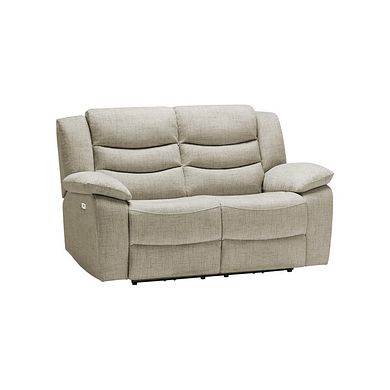 Marlow 2 Seater Electric Recliner Sofa in Plush Beige Fabric