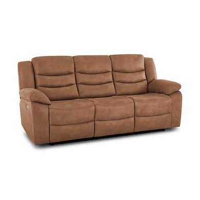Marlow 3 Seater Electric Recliner Sofa in Ranch Brown Fabric