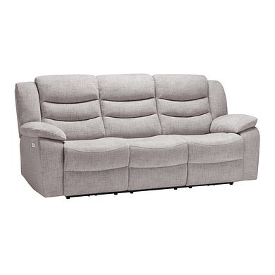 Marlow 3 Seater Electric Recliner Sofa in Andaz Silver Fabric