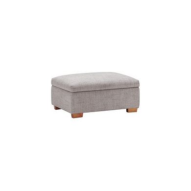 Marlow Storage Footstool in Andaz Silver Fabric