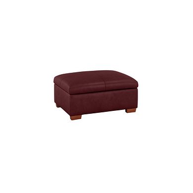 Marlow Storage Footstool in Burgundy Leather