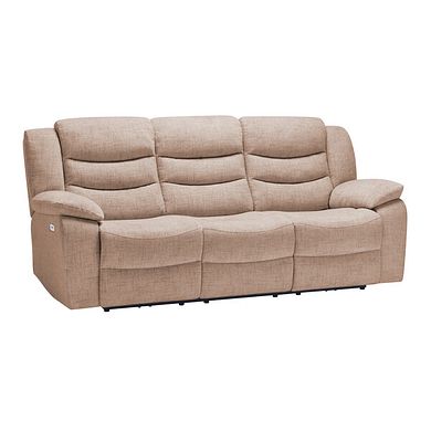 Marlow 3 Seater Electric Recliner Sofa in Jetta Beige Fabric