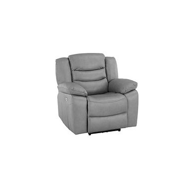 Marlow Electric Recliner Armchair in Light Grey Leather