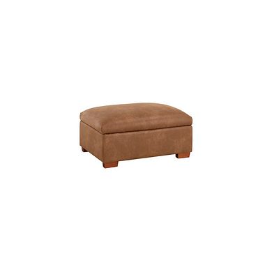 Marlow Storage Footstool in Ranch Brown Fabric