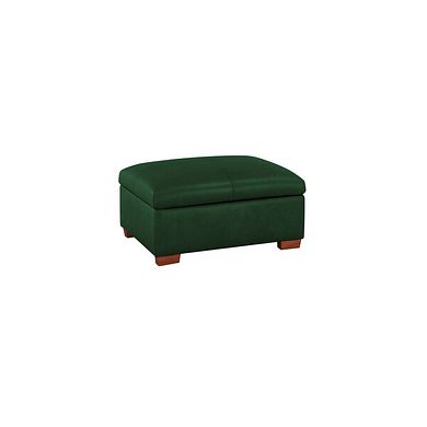 Marlow Storage Footstool in Green Leather