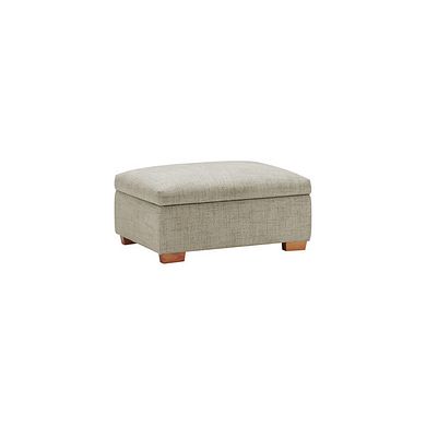Marlow Storage Footstool in Plush Beige Fabric