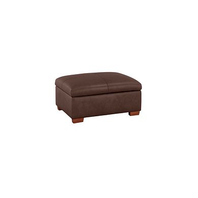 Marlow Storage Footstool in Tan Leather