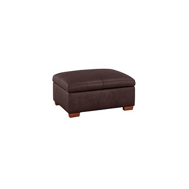 Marlow Storage Footstool in Two Tone Brown Leather