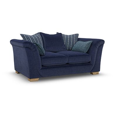 Milldale 2 Seater Pillow Back Sofa in Garda Atomic Fabric with Navy Scatters