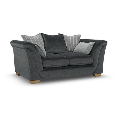 Milldale 2 Seater Pillow Back Sofa in Garda Carbon Fabric with Grey Scatters