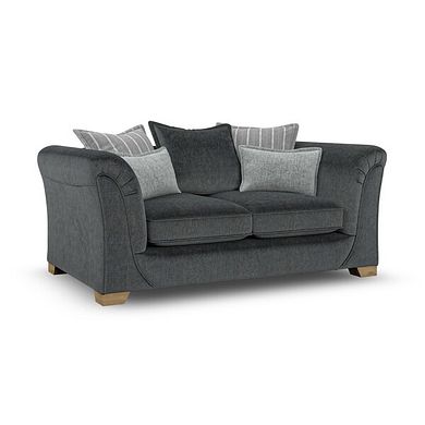 Milldale 2 Seater Pillow Back Sofa in Garda Carbon Fabric with Grey Scatters