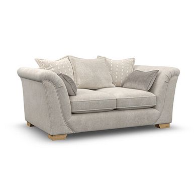 Milldale 2 Seater Pillow Back Sofa in Milo Cream Fabric with Linen Scatters