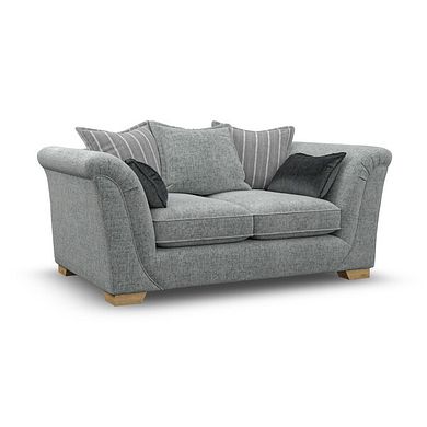 Milldale 2 Seater Pillow Back Sofa in Milo Pewter Fabric with Grey Scatters