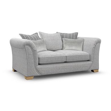 Milldale 2 Seater Pillow Back Sofa in Milo Silver Fabric with Grey Scatters