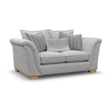 Milldale 2 Seater Sofa in Milo Silver Fabric with Grey Scatters