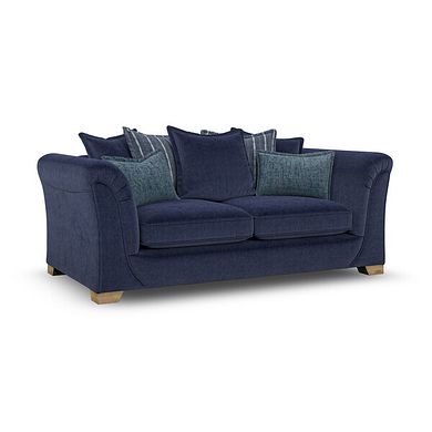 Milldale 3 Seater Pillow Back Sofa in Garda Atomic Fabric with Navy Scatters