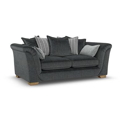 Milldale 3 Seater Pillow Back Sofa in Garda Carbon Fabric with Grey Scatters