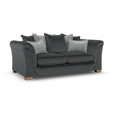 Milldale 3 Seater Pillow Back Sofa in Garda Carbon Fabric with Grey Scatters