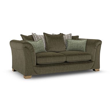 Milldale 3 Seater Pillow Back Sofa in Garda Seaweed Fabric with Earth Scatters