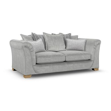 Milldale 3 Seater Pillow Back Sofa in Garda Showers Fabric with Grey Scatters