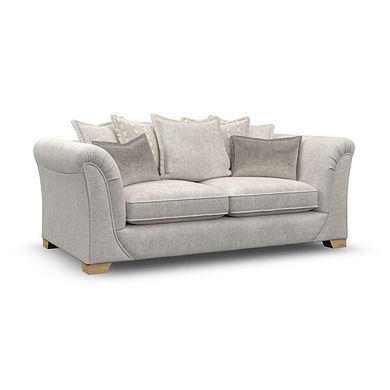 Milldale 3 Seater Pillow Back Sofa in  Milo Ivory Fabric with Linen Scatters