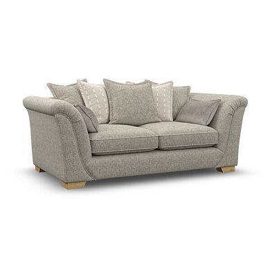 Milldale 3 Seater Pillow Back Sofa in Milo Mink Fabric with Linen Scatters