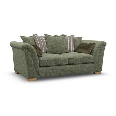 Milldale 3 Seater Pillow Back Sofa in Milo Olive Fabric with Earth Scatters