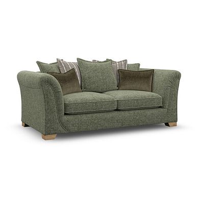 Milldale 3 Seater Pillow Back Sofa in Milo Olive Fabric with Earth Scatters